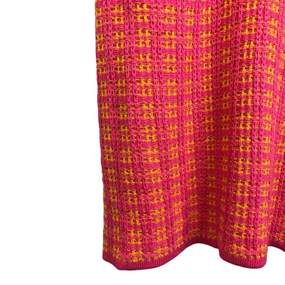 Free Assembly Sweater Dress Women's M Pink Orange Short Sleeve Woven V-Neck - Picture 10 of 14
